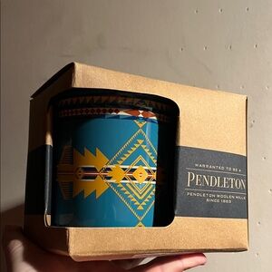 Pendleton Teal and Gold Geometric Ceramic Mug